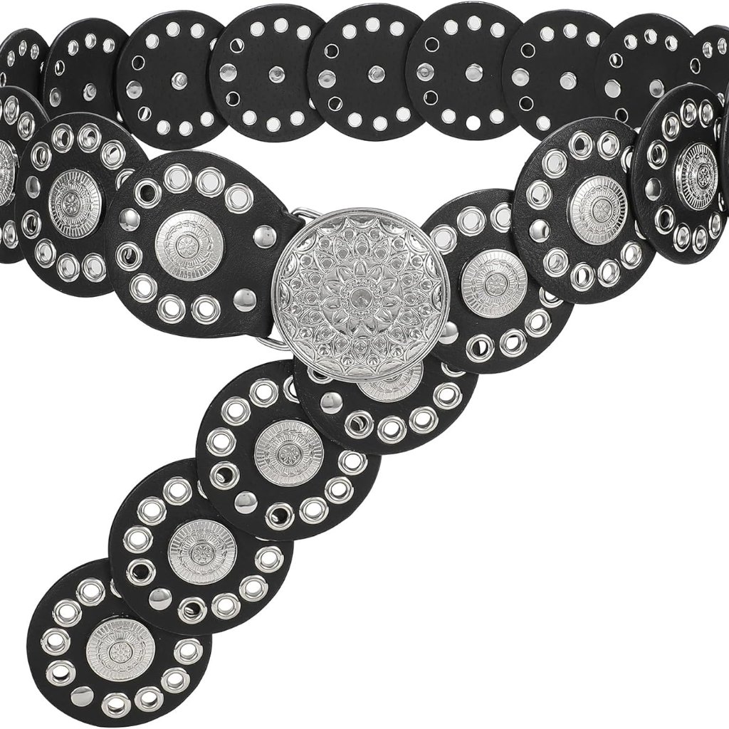Western Belts For Women Vintage Disc Waist Belts Concho Leather Belts Boho Waist